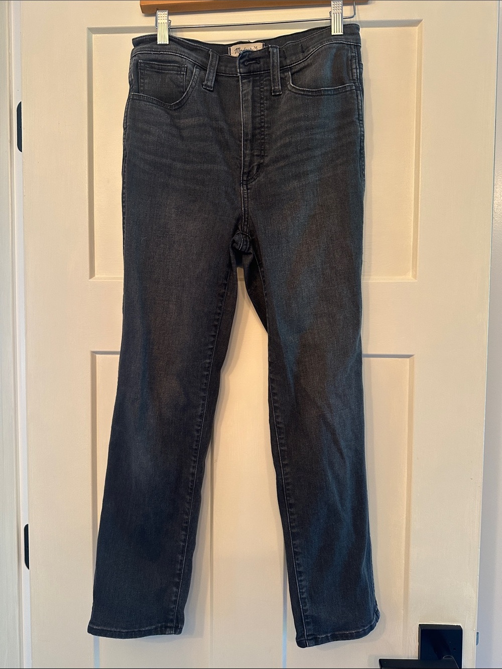 Madewell Dark Gray Straight-Leg Jeans, ankle crop